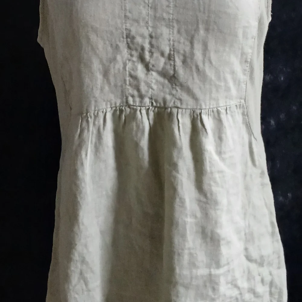 Italian 100% Cotton Quality Sleeveless Linen Dress Sz Med Large - Picture 7 of 7